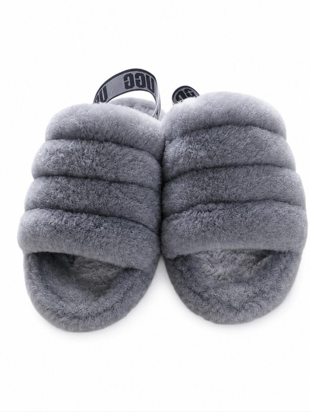 UGG Fluff Yeah Slide Women’s Size 8 Gray Fuzzy Shearling Slingback Slippers